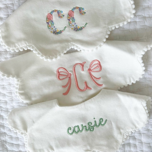 Set of 3 Scalloped Bibs Personalized Bibs